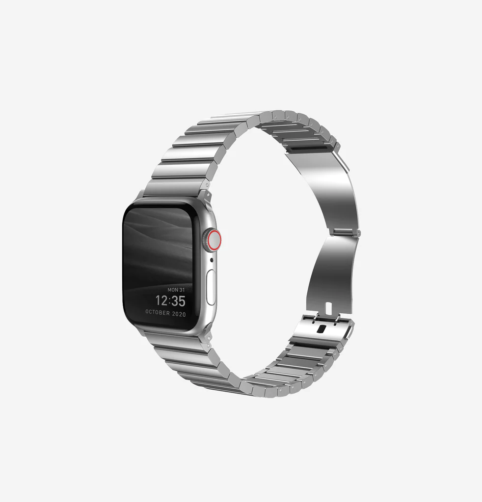 UNIQ STROVA APPLE WATCH STEEL LINK BAND 45/44/42MM STERLING