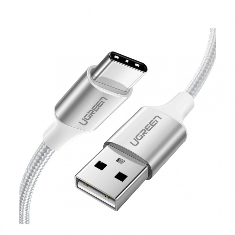UGREEN USB 2.0A TO USB-C CABLE  NICKEL PLATING ALUMINUM BRAID 1.5M - White