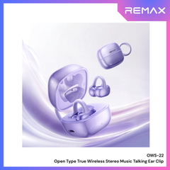 REMAX - OWS-22 Open Type True Wireless Stereo Music Talking Ear Clip WIreless Earbuds - Purple