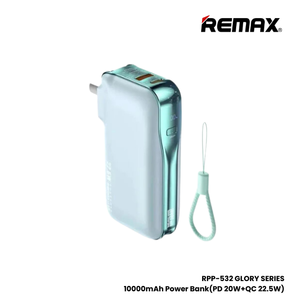 REMAX RPP-532 Glory Series 10000mAh PD+QC Fast Charging Power Bank(PD 20W+QC 22.5W) - Blue