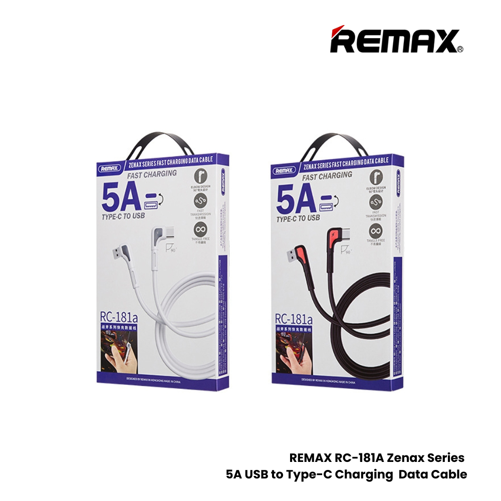 5A ( Type-C )-REMAX RC-181A Zenax Series 5A USB to Type-C Fast Charging Data Cable - White