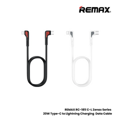 20W ( C to Lightning )-REMAX RC-181i C-L Zenax Series 20W Type-C to Lightning Fast Charging Data Cable - White