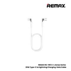 20W ( C to Lightning )-REMAX RC-181i C-L Zenax Series 20W Type-C to Lightning Fast Charging Data Cable - White
