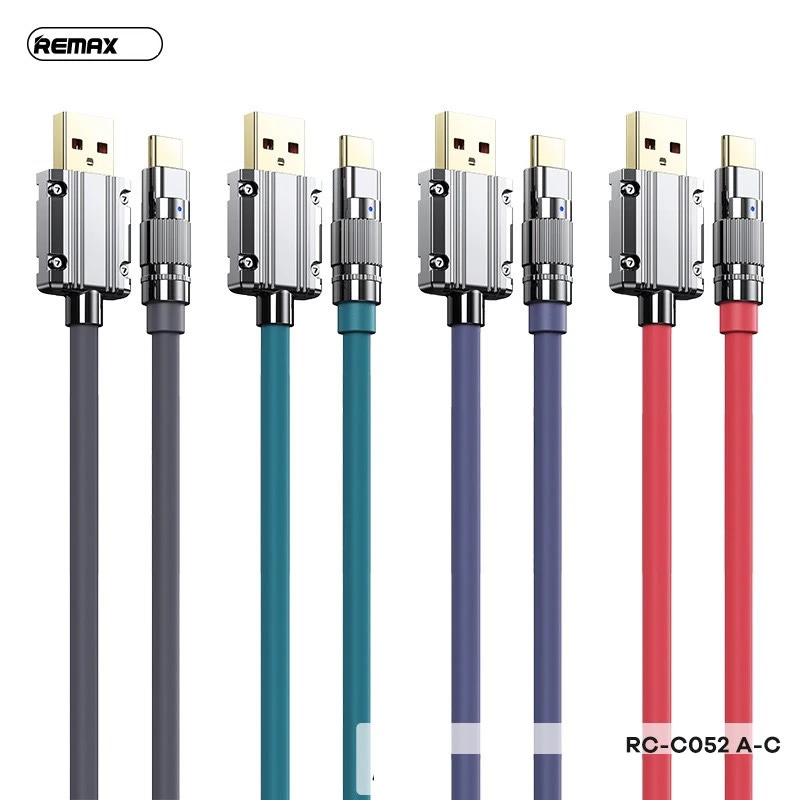 REMAX RC-C052 A-C WEFON SERIES 66W ALL-COMPATIBLE ZINC-ALLOY ELASTIC DATA CABLE WITH LIGHT FOR TYPE-C