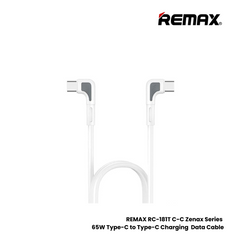 65W ( C to C )-REMAX RC-181T C-C Zenax Series 65W Type-C to Type-C Fast Charging PD Charging Data Cable - White