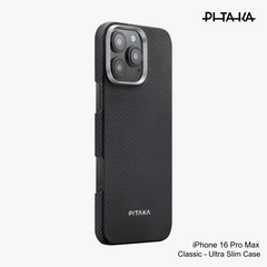 PITAKA - iPhone 16 Pro Max Case ( Ultra Slim ) - Black/Grey