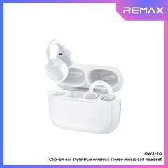 REMAX - OWS-20 Clip-on ear style true wireless stereo music call WIreless Earbuds - White