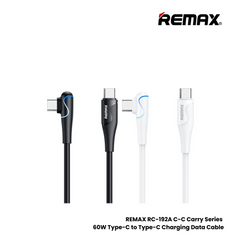 60W ( C to C )-REMAX RC-192A C-C Carry Series 60W Type-C to Type-C Fast Charging Data Cable - White