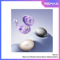REMAX - TWS-01 Sleep True Wireless Stereo Music Talking WIreless Earbuds - Beige