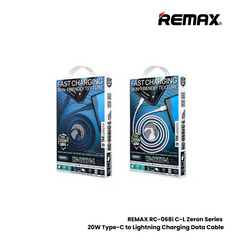 20W ( C to Lightning )-REMAXRC-068i C-L Zeron Series 20W Type-C to Lightning Fast Charging PD Charging Data Cable - Blue