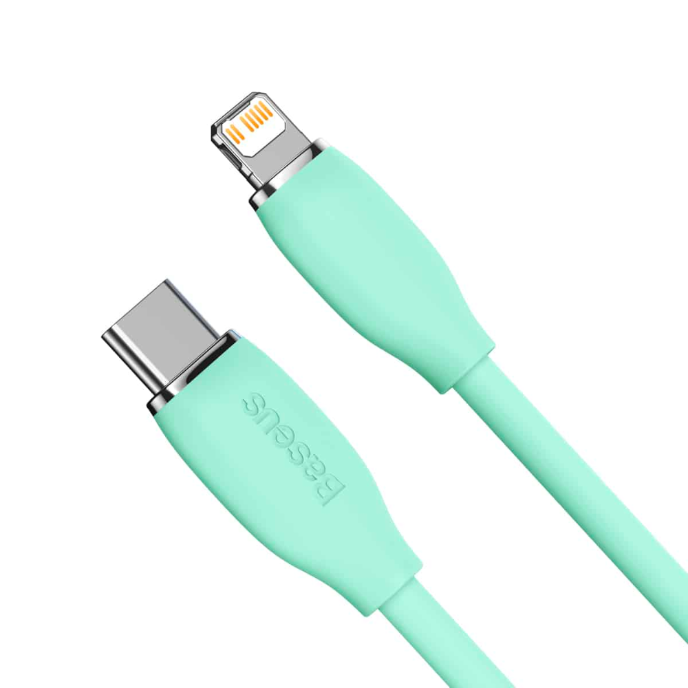 (Buy 1 Get 1) Baseus Jelly Liquid Silica Gel 20W Type-C to iPhone Fast Charging Data Cable (2M) - Green