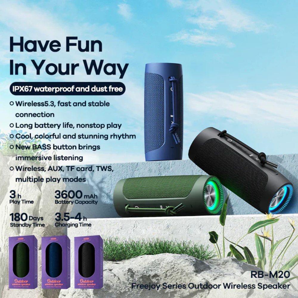 REMAX RB-M20 Freejoy Series Portable Wireless Bluetooth Speaker - Green