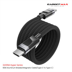 GADGET MAX - GX55M C-C Hyper Series Type-C To Type-C Fast Charging Magnetic Data Cable (60W) - Black