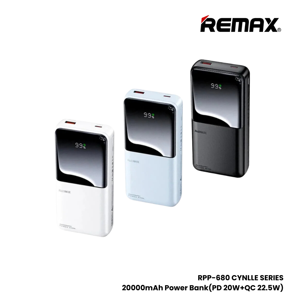 REMAX RPP-680 Cynlle Series 20000mAh PD+QC Fast Charging Power Bank(PD 20W+QC 22.5W) - Blue