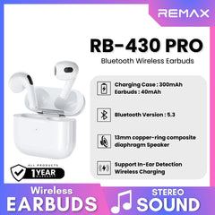 REMAX - RB-430 Pro Wireless Bluetooth Earbuds - White