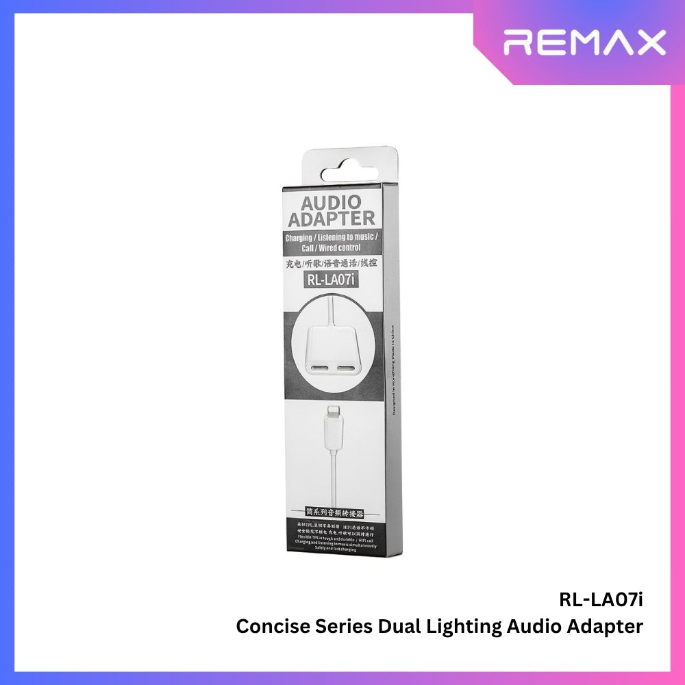 REMAX - RL-LA07i Concise Series Dual Lightning Audio Adapter - White