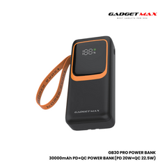 GADGET MAX GB-30 Pro 30000mAh PD+QC Fast Charging Power Bank(PD 20W+QC 22.5W) - Black