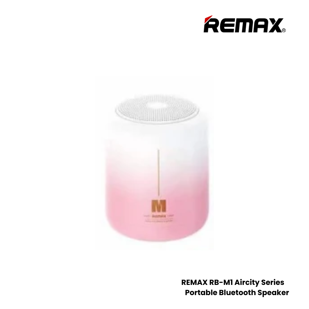 REMAX RB-M1 Aircity Series Portable Wireless Bluetooth Speaker - White Pink