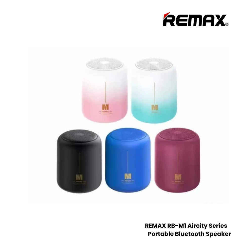 REMAX RB-M1 Aircity Series Portable Wireless Bluetooth Speaker - White Pink