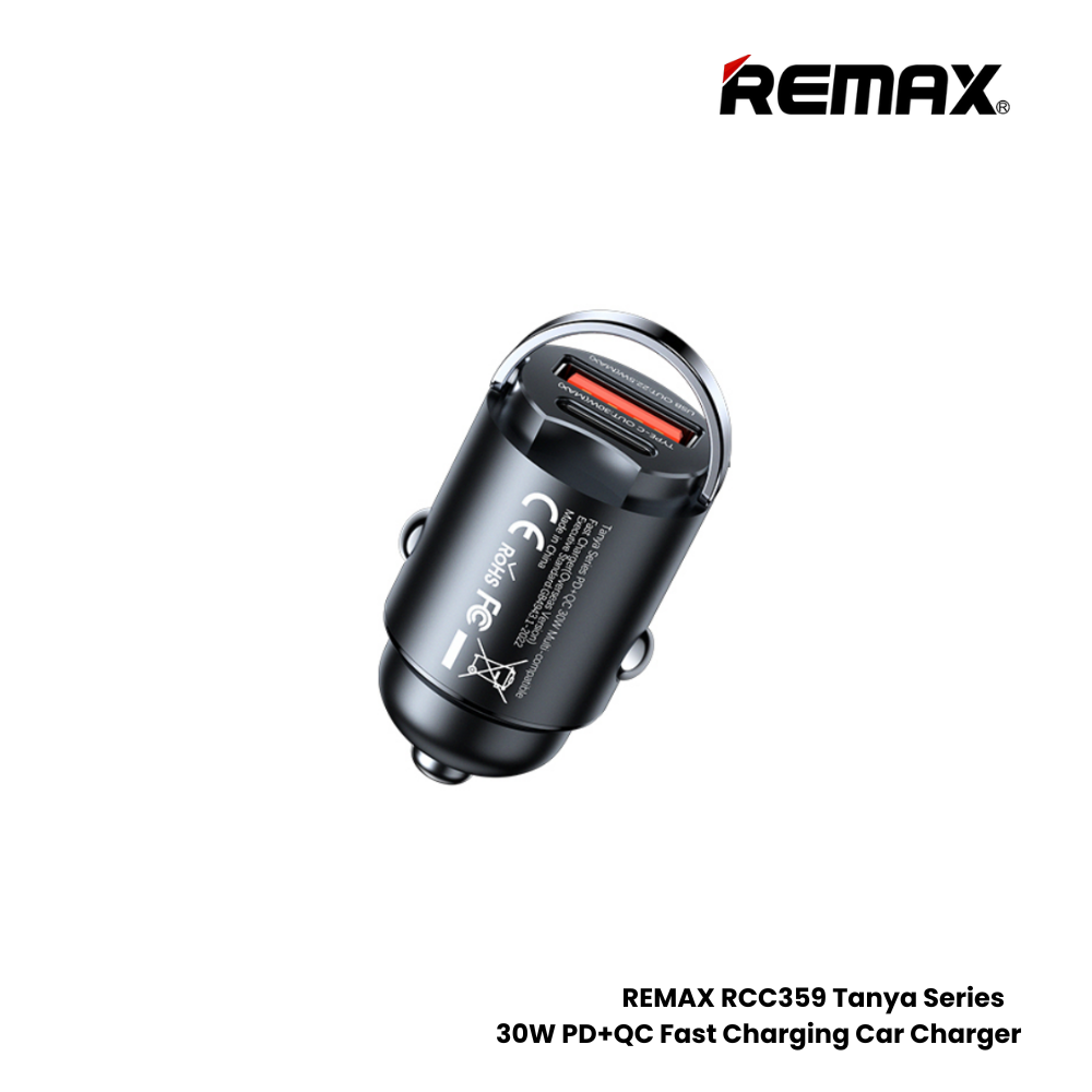 REMAX RCC359 Tanya Series 30W Multi-compatible Fast Charging Car Charger - Black