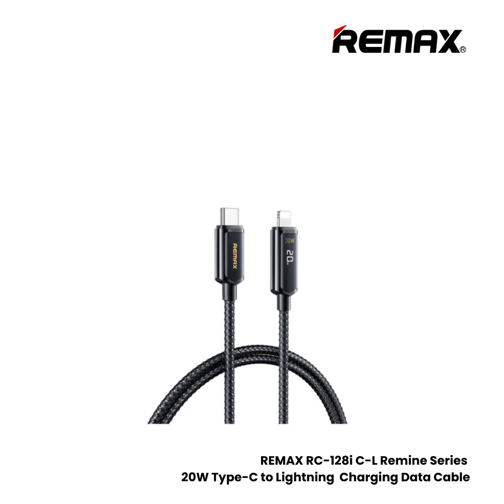 20W ( C to Lightning )-REMAX RC-128I C-L Remine Series 20W Type-C to Lightning Charging Data Cable - Tarnish