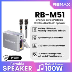 REMAX - RB-M51 5.4 Chenyie Series Portable Wireless Speaker With Light (100W) - Silver