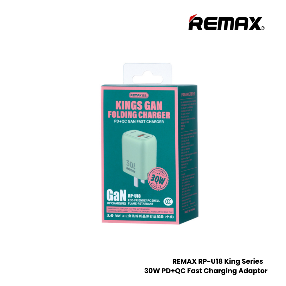 REMAX RP-U18 King Series 30W Gan Charger(PD +QC) - White