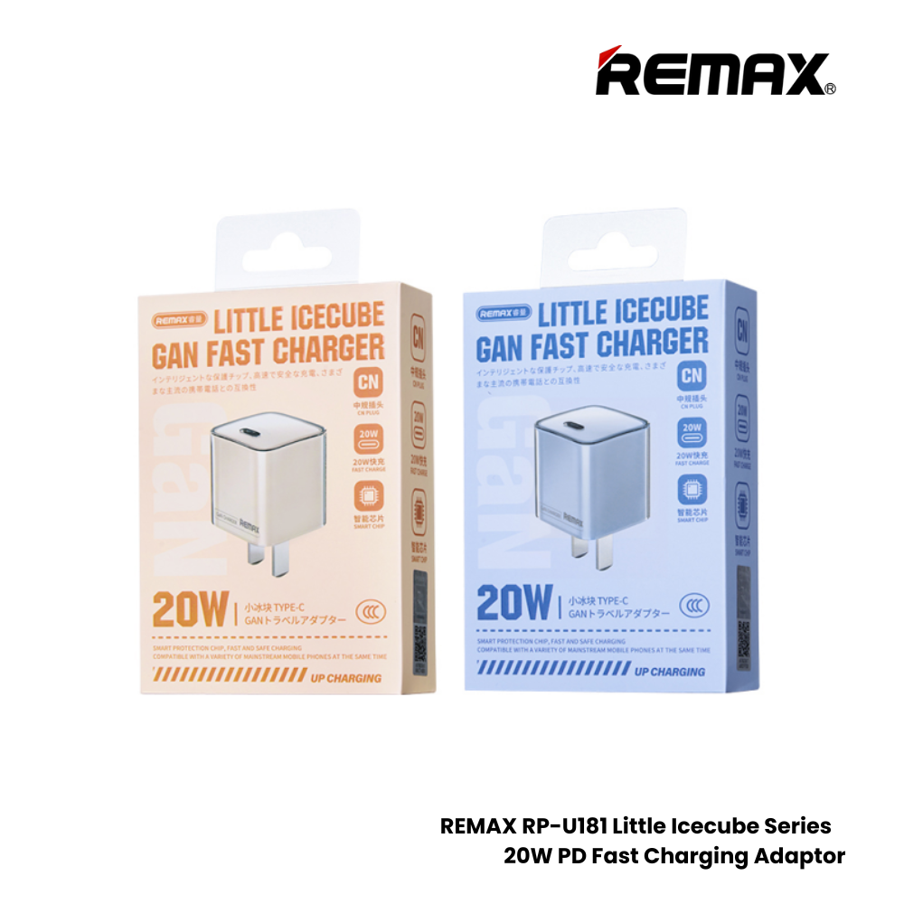 REMAX RP-U181 Little Icecube Series 20W Gan Charger (PD) - Blue