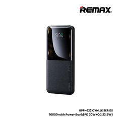 REMAX RPP-622 Cynlle Series 10000mAh PD+QC Fast Charging Power Bank(PD 20W+QC 22.5W) - Black