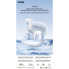 REMAX - TWS-09 ANC+ENC Stereo Bluetooth Wireless Earbuds - White