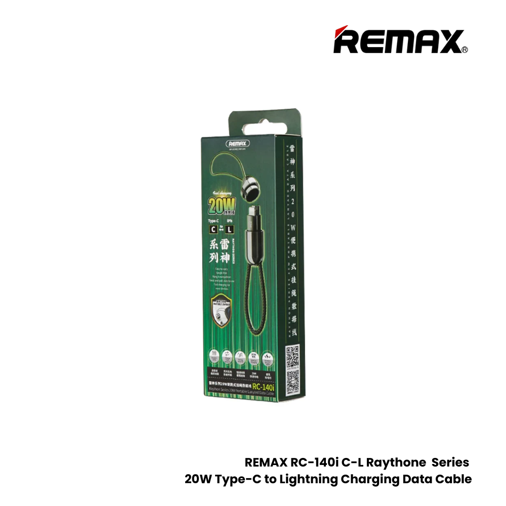 20W ( C to Lightning )-REMAX RC-140i C-L Raythone Series 20W Type-C to Lightning Fast Charging Data Cable - Tarnish