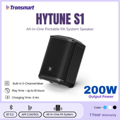 TRONSMART - Hytune S1 All-In-One Portable PA System Portable Bluetooth Speaker