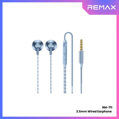 REMAX - RM-711 3.5mm Metal Wired Earphone - Blue
