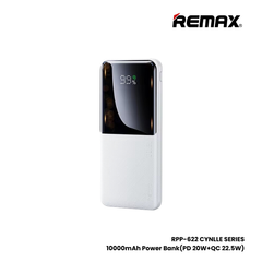 REMAX RPP-622 Cynlle Series 10000mAh PD+QC Fast Charging Power Bank(PD 20W+QC 22.5W) - White