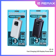 REMAX - FP-21 30000mAh Fast Charging LED Power Bank - Black