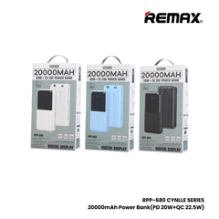 REMAX RPP-680 Cynlle Series 20000mAh PD+QC Fast Charging Power Bank(PD 20W+QC 22.5W) - Black