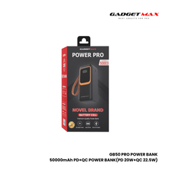 GADGET MAX GB-50 Pro 50000mAh PD+QC Fast Charging Power Bank(PD 20W+QC 22.5W) - Black