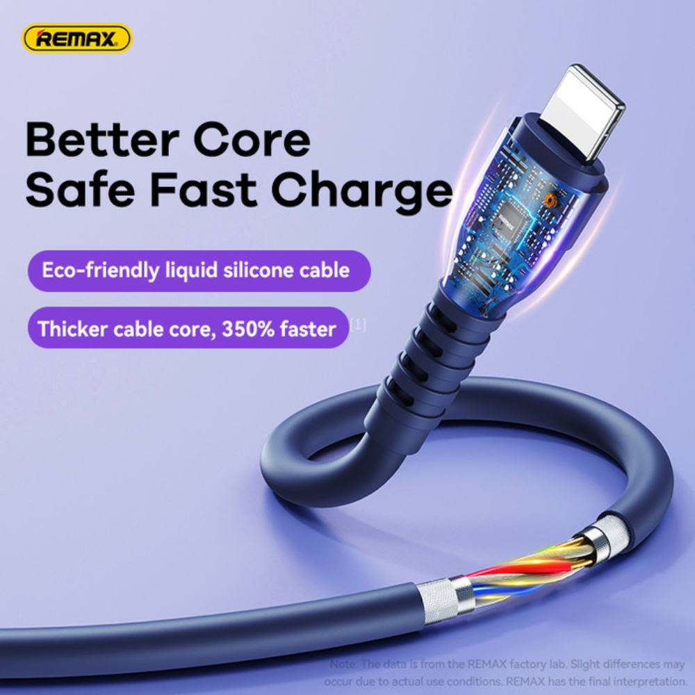 20W ( C to Lightning )-REMAX RC-C022 C-L Ledy Series 20W Type-C to Lightning Fast Charging PD Charging Data Cable - White