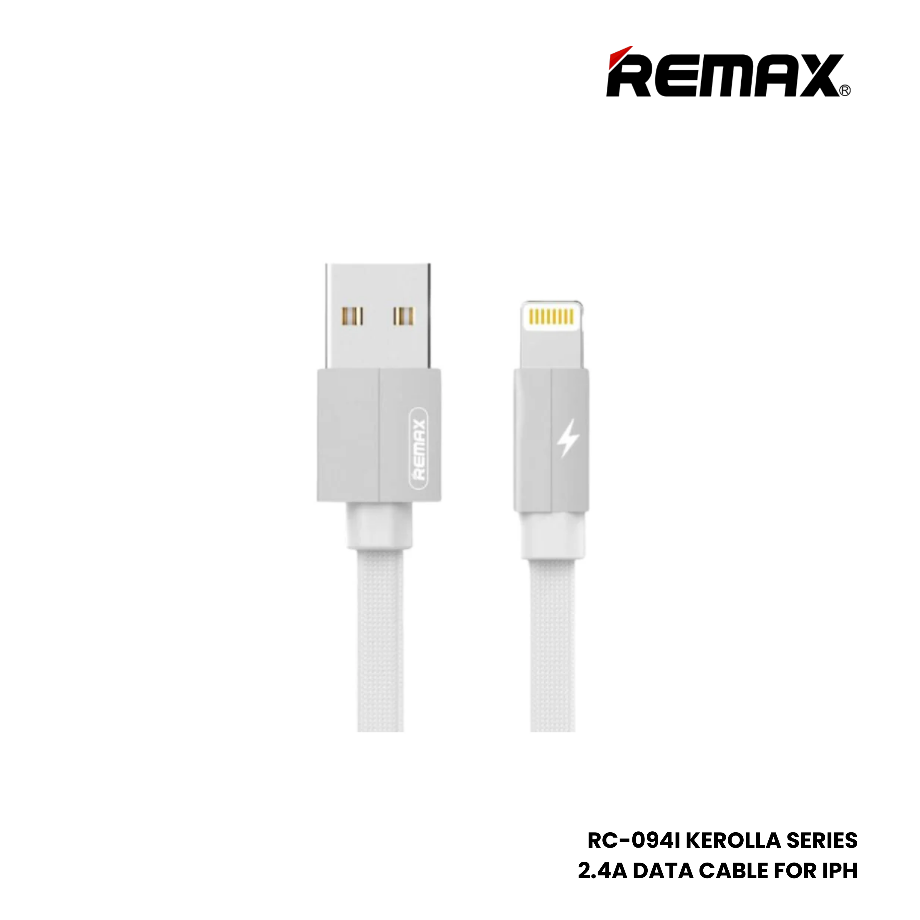 REMAX RC-094i Kerolla Series 2.4A USB to Lightning Charging Data Cable - Black