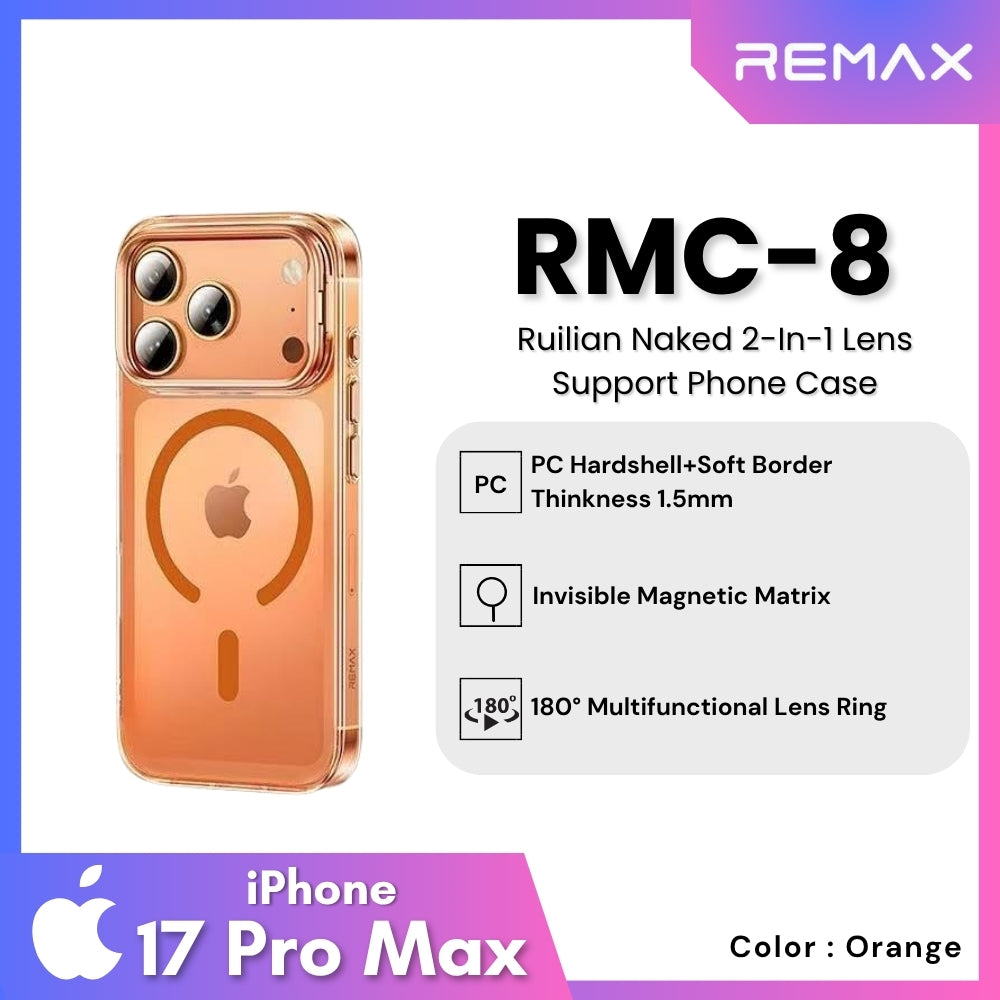 REMAX - RMC-8 iPhone 17 Pro Max Ruilian Naked Series Phone Case - Orange