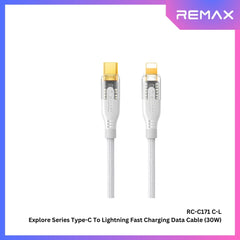 REMAX - RC-C171 C-L Explore Series Type-C to Lightning Fast Charging PD Charging Data Cable (30W) - White