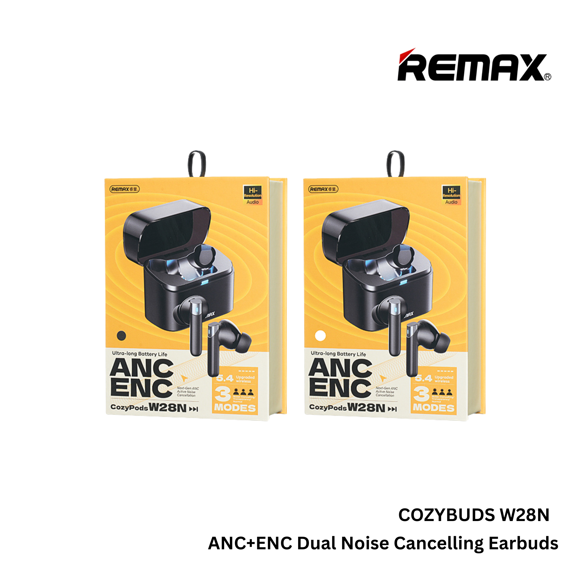 REMAX - Cozybuds W28N ANC+ENC Bluetooth Wireless Earbuds - Black