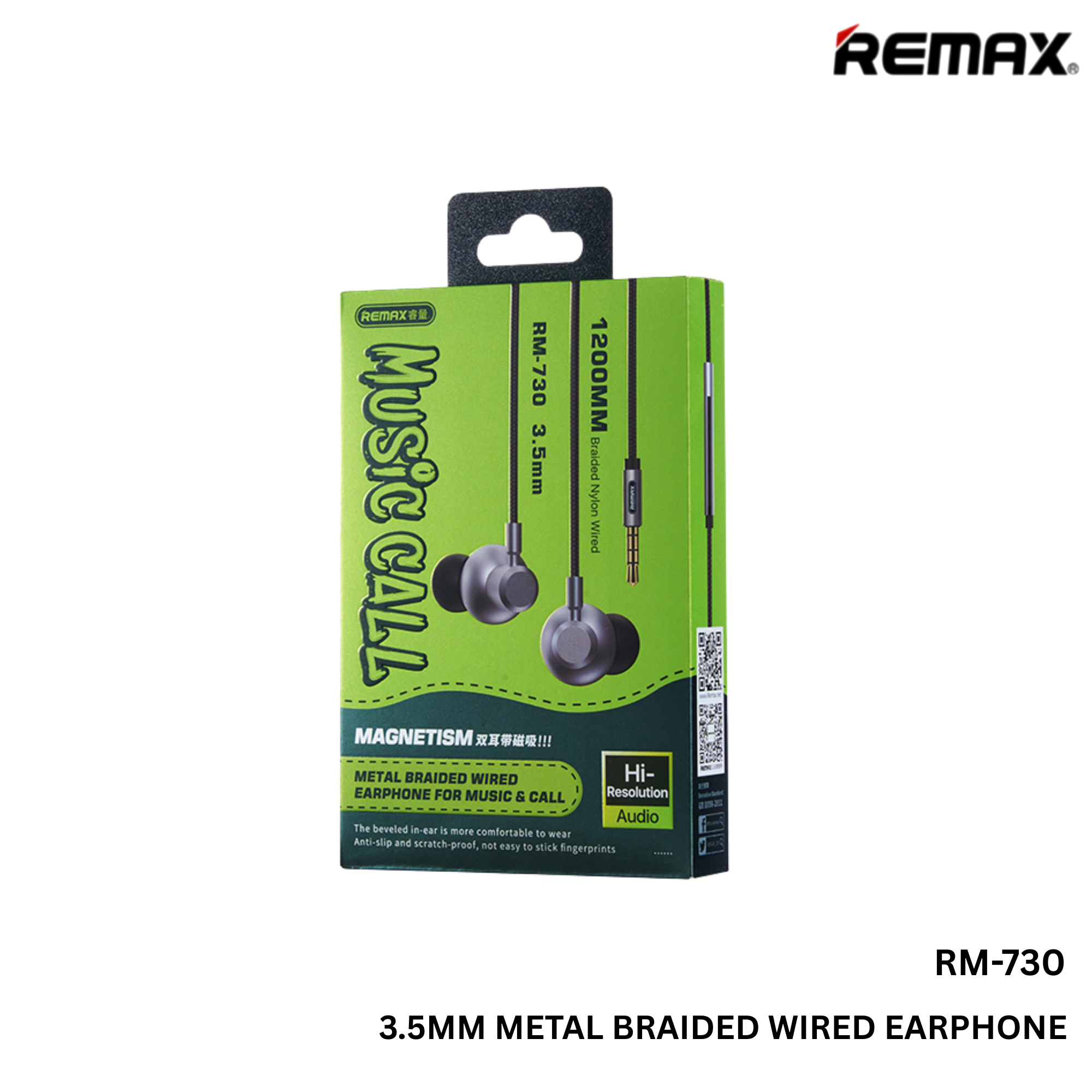 REMAX - RM-730 3.5mm Metal Wired Earphone - Grey