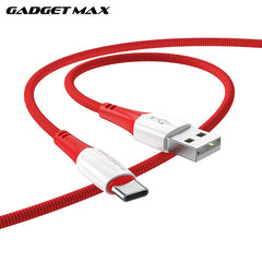 GADGET MAX GX06 TYPE-C  2.4A FAST CHARGING EXQUISITE & PRACTICAL DATA CABLE FOR TYPE-C (2.4A)(1M) - RED