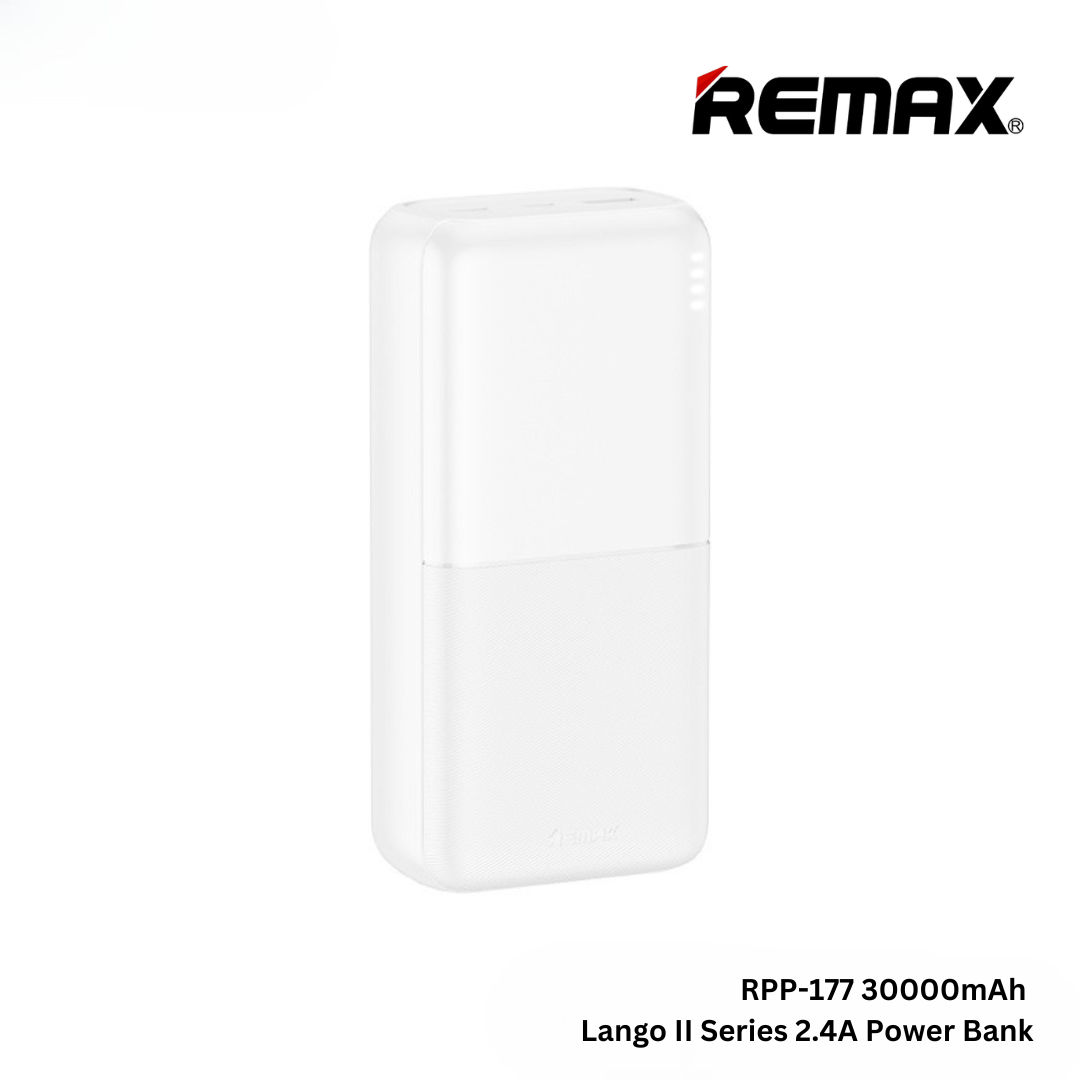 Remax RPP-177 30000mAh Lango II Series 2.4A Fast Charging Power Bank - White