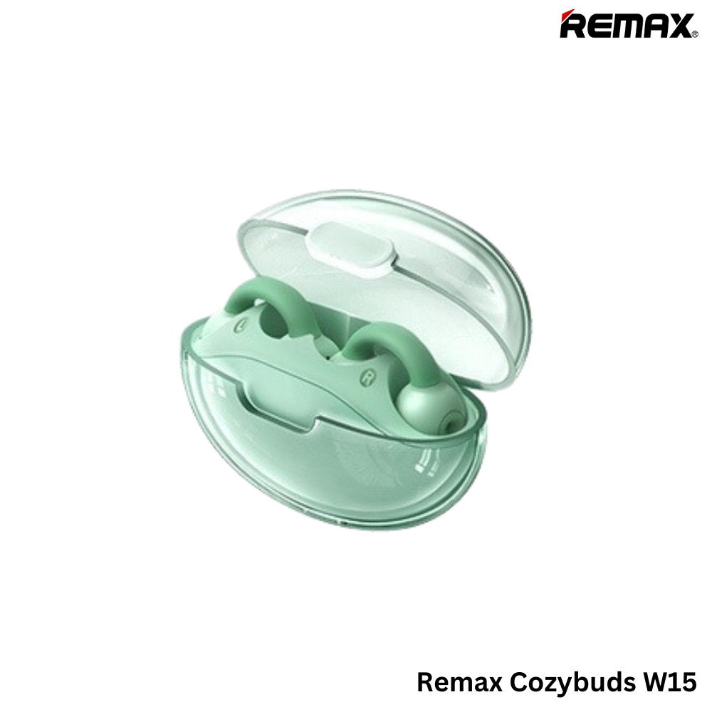REMAX Cozybuds W15 Crystal Series Transparent Clip On True Wireless Earbuds(Green)