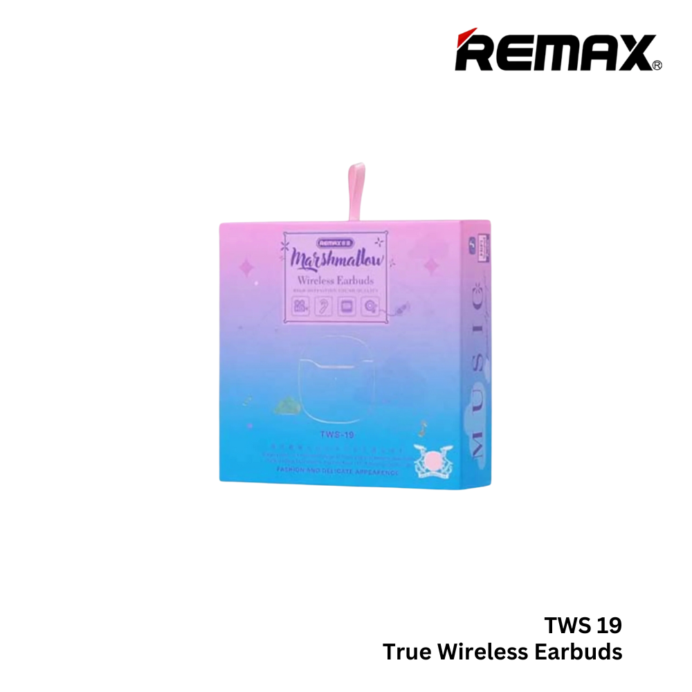 REMAX TWS-19 Marshmallow Series Wireless Bluetooth Earbuds - White