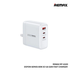 REMAX RP-U100 DOFON SERIES 65W 2C+1A GAN FAST CHARGER (65W)