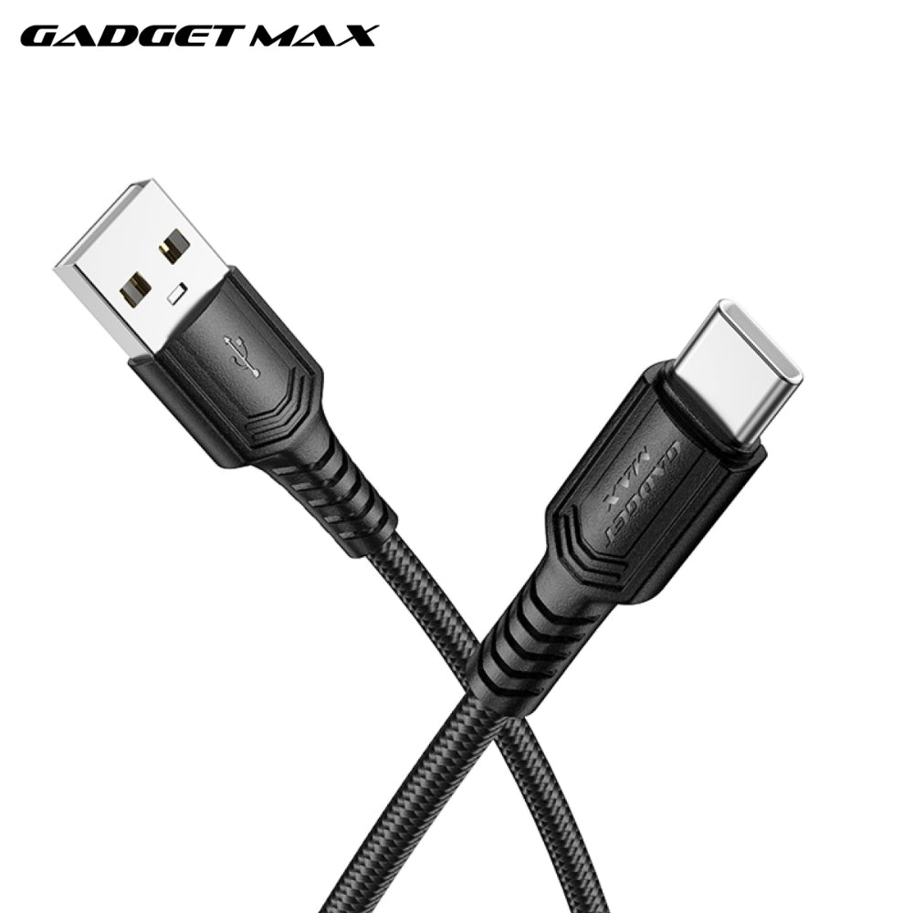 GADGET MAX - GX29 Woven Series USB To Type-C Fast Charging Data Cable (3A) - Black