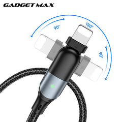 GADGET MAX GX12 FAST CHARGING EXQUISITE & PRACTICAL DATA CABLE FOR IPH (2.4A) (1.2M)  - ?BLACK